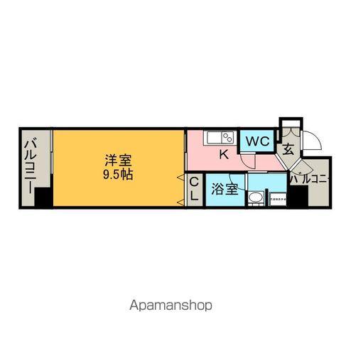 CASTELLO LUSSO(1K/5階)の間取り写真