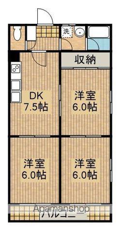 高松マンション(3DK/6階)の間取り写真