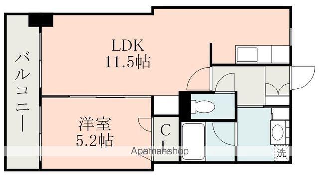 NICEマンション・IT九品寺(1LDK/5階)の間取り写真