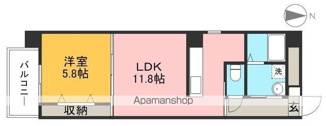 ルガーノⅢ(1LDK/6階)の間取り写真