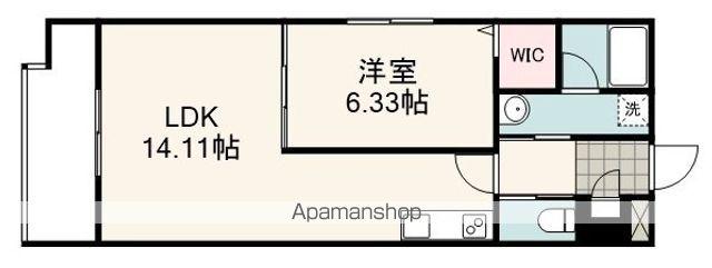 カーサ・デ・ソーラー鷹匠(1LDK/4階)の間取り写真