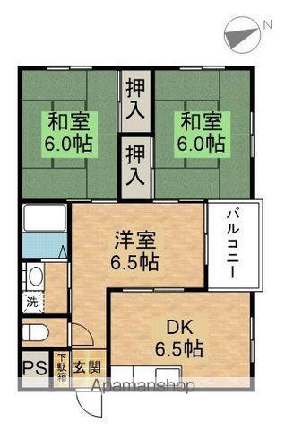 シャトウ名坂マンション(3DK/2階)の間取り写真