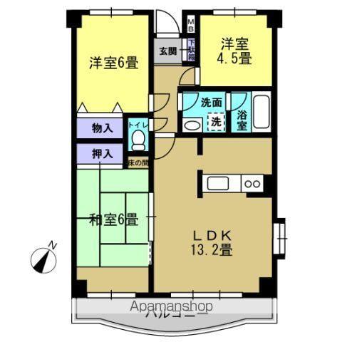 クレール美堀(3LDK/2階)の間取り写真