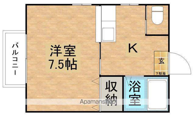 シュロス紫塚(1K/2階)の間取り写真