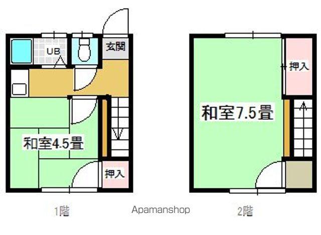 ひまわりハイツ(2K/1階)の間取り写真