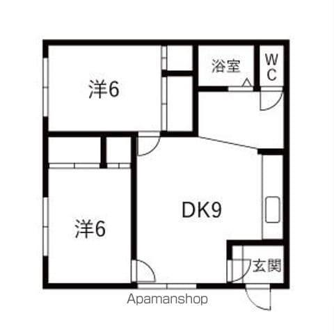 第一坂下マンション(2LDK/2階)の間取り写真