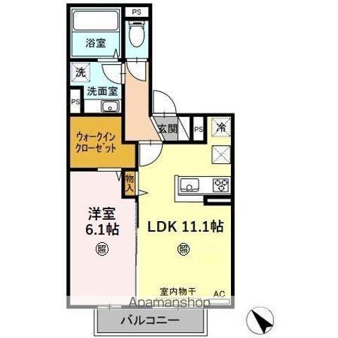 レガーミ中央(1LDK/1階)の間取り写真