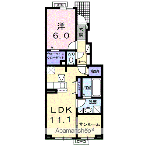 フェニックスMS(1LDK/1階)の間取り写真