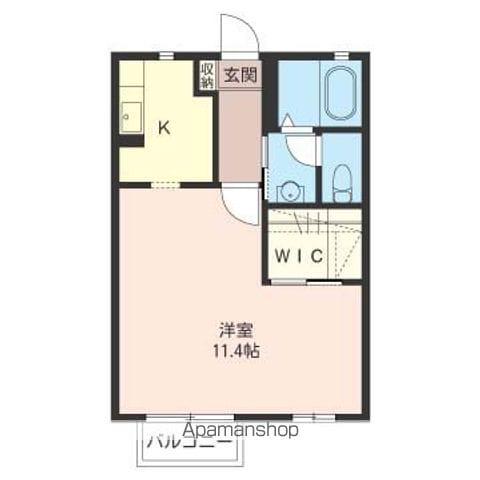 プレミールE(ワンルーム/2階)の間取り写真