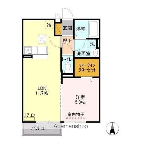 ARIES.A(1LDK/1階)の間取り写真