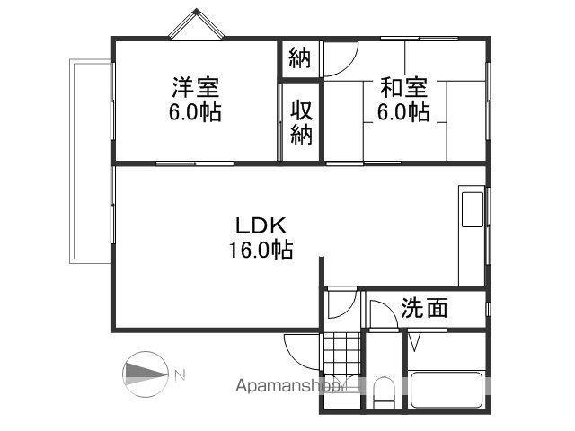 フレグランス八幡C(2LDK/2階)の間取り写真
