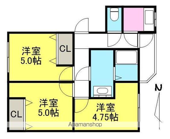 ウッドネスト木太(3K/2階)の間取り写真