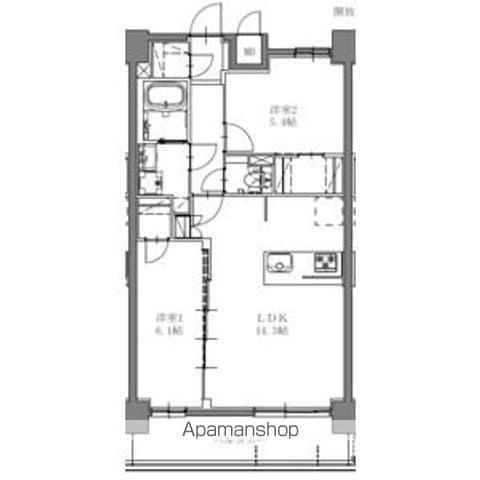 SーRESIDENCE上社AUREATE 12月契(2LDK/6階)の間取り写真