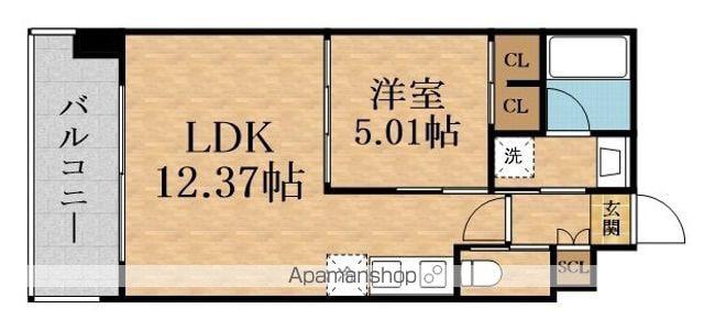 PREGIO MIKUNI EURO(1LDK/5階)の間取り写真