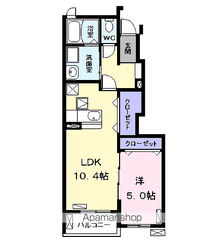 ピース コート(1LDK/1階)の間取り写真