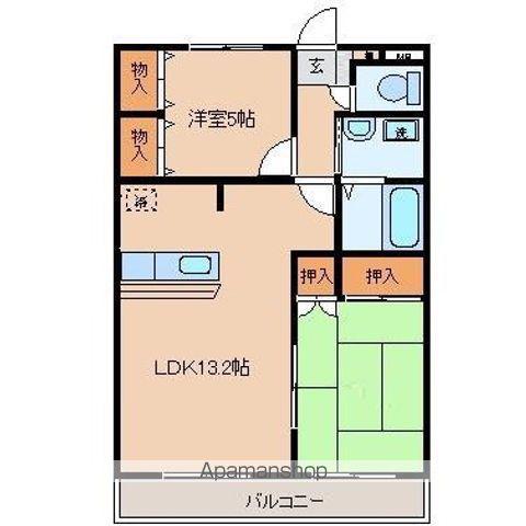 サンフィールドマンション(2LDK/2階)の間取り写真