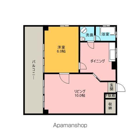 大倉ハイツ(1LDK/2階)の間取り写真