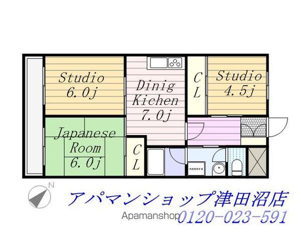 メゾンドゥボヌール(3DK/1階)の間取り写真