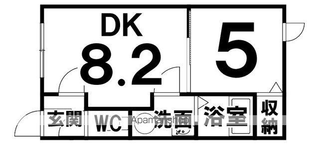 ロイヤルガーデン(1LDK/1階)の間取り写真