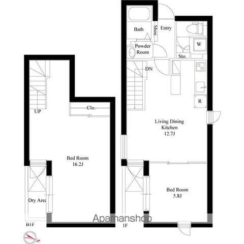 GRAN PASEO 白山(2LDK/1階)の間取り写真