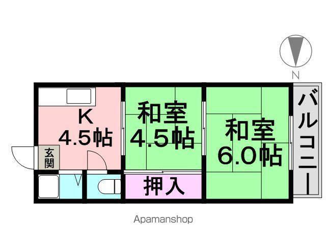 清川マンション(2K/3階)の間取り写真