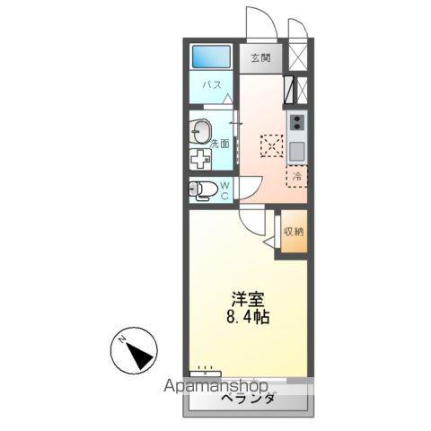 GREEN CALMⅦ(1K/1階)の間取り写真