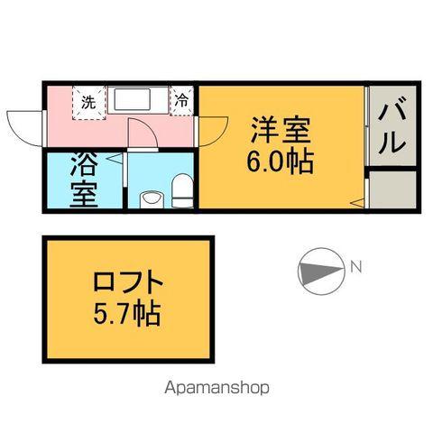 ヒロアーカ新守山(1K/2階)の間取り写真