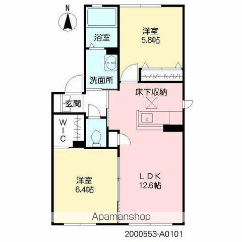 スリーゼ Ⅰ棟(2LDK/1階)の間取り写真