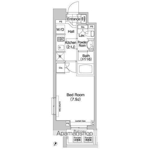 コンフォリア三田イースト(1K/9階)の間取り写真
