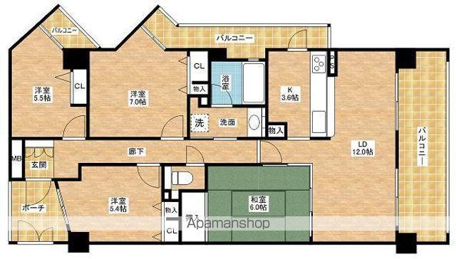 ファミールハイツ泉大津セントハーバーシティ4番館(4LDK/4階)の間取り写真
