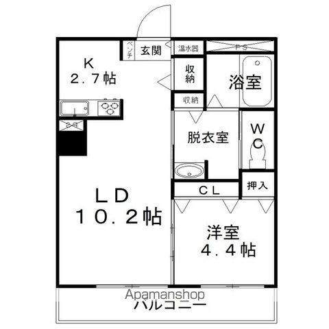 MOTTOたくま宿(1LDK/9階)の間取り写真