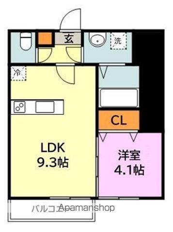 シャルム岡垣3(1LDK/1階)の間取り写真