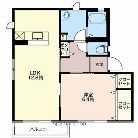 ディアス筑摩A(1LDK/1階)の間取り写真