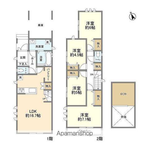 西武鉄道新宿線 花小金井駅 バス乗車時間:12分 滝山団地入口バス停で下車 徒歩3分 2階建 築1年(4LDK)の間取り写真