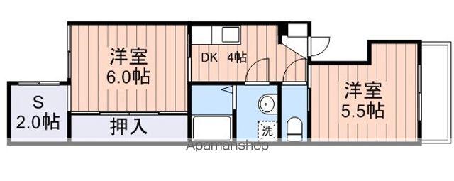 パークマンション竜南(2K/1階)の間取り写真