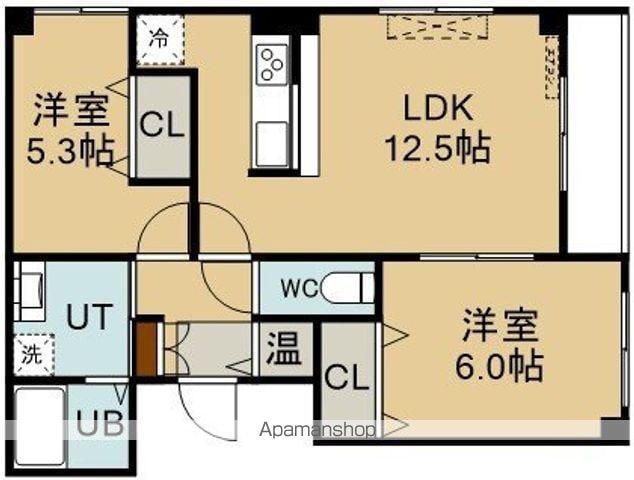 アンビション白鳥グランアージュ(2LDK/3階)の間取り写真