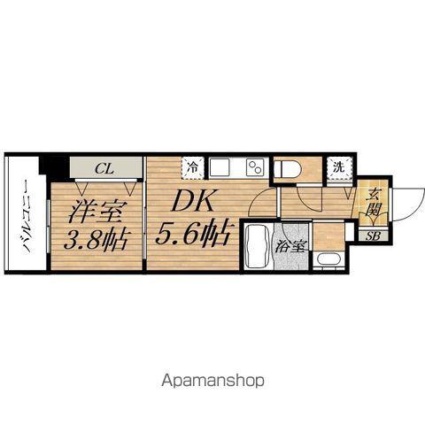 LAXRASS本町東(1DK/2階)の間取り写真
