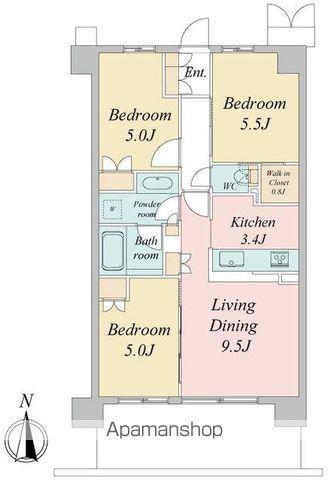 トラープランド蒼麗館(3LDK/5階)の間取り写真