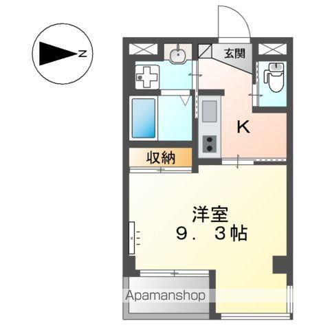 キアーズⅡ(1K/5階)の間取り写真