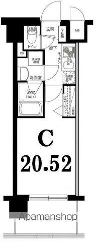 グリフォーネ横浜・平沼橋駅前(1K/2階)の間取り写真