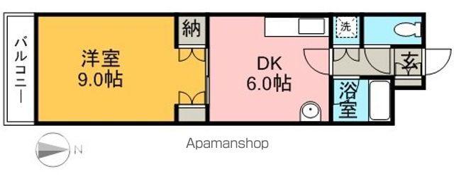 第6水野マンション(1DK/2階)の間取り写真