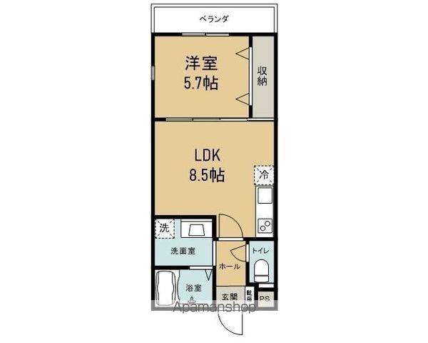 シャルムつかざん(1LDK/1階)の間取り写真