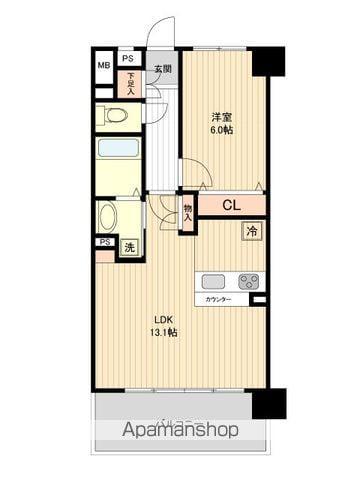 シエナ仙台Ⅲ(1LDK/1階)の間取り写真