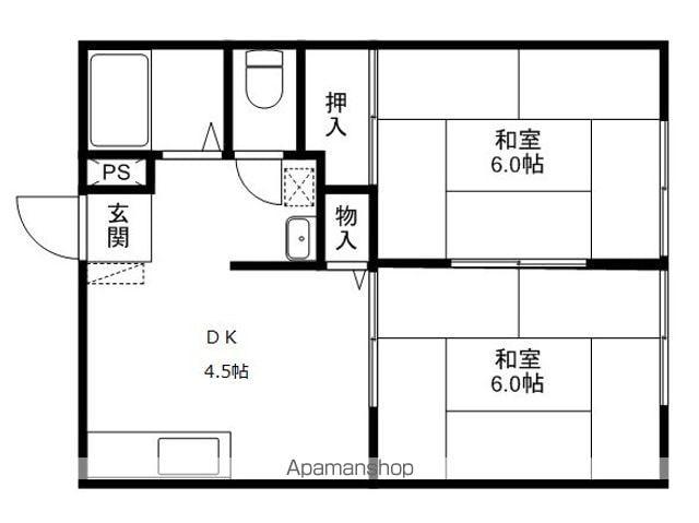 いづみニューハイツ(2K/1階)の間取り写真