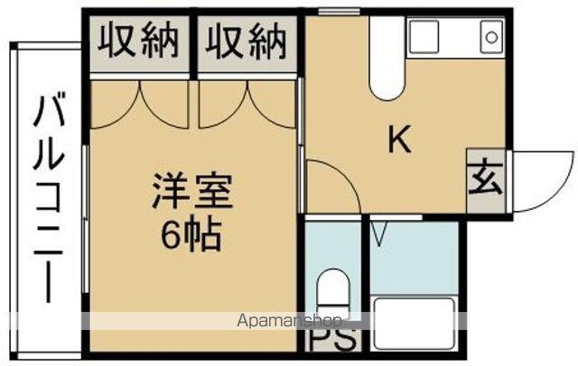 山城ロイヤルハイツ(1K/2階)の間取り写真
