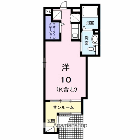 OPERA(ワンルーム/1階)の間取り写真