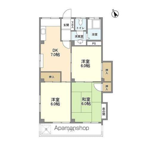 岩元マンション(3DK/1階)の間取り写真