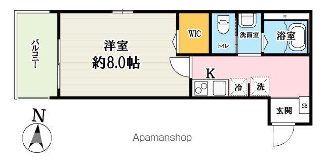 キャメル狭山市富士見(1K/1階)の間取り写真