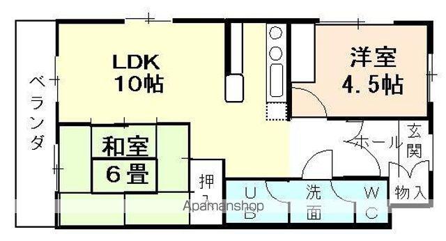 ヴァンベール上袋(2LDK/3階)の間取り写真