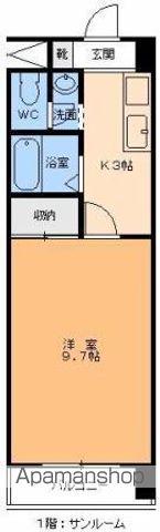 グレイスパル平和通(1K/1階)の間取り写真